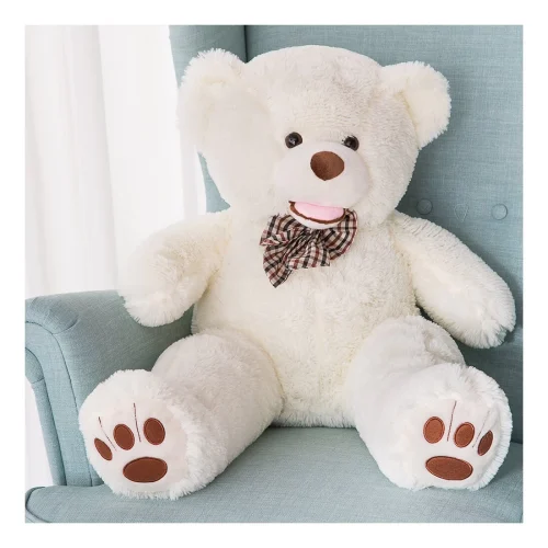 Liels Plīša Lācītis Lācis, Mīksta Rotaļlieta, 100 Cm, Balts, Bobo - Teddyway