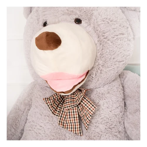 Liels Plīša Lācītis Lācis, Mīksta Rotaļlieta, 100 Cm, Pelēks, Bobo - Teddyway