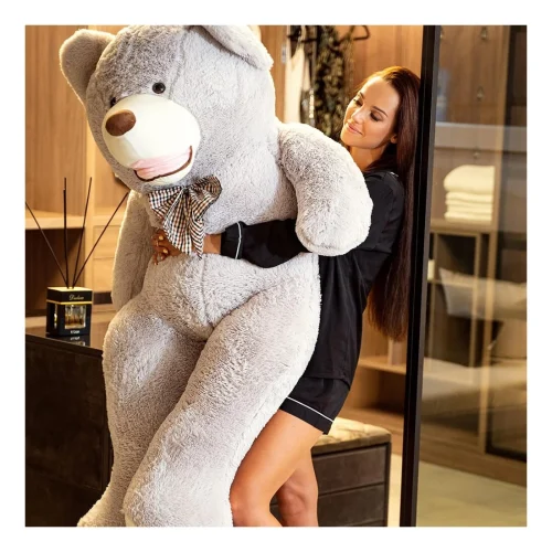 Liels Plīša Lācītis Lācis, Mīksta Rotaļlieta, 160 Cm, Pelēks, Bobo - Teddyway