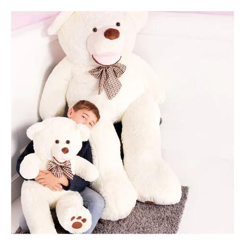 Liels Plīša Lācītis Lācis, Mīksta Rotaļlieta, 100 Cm, Balts, Bobo - Teddyway