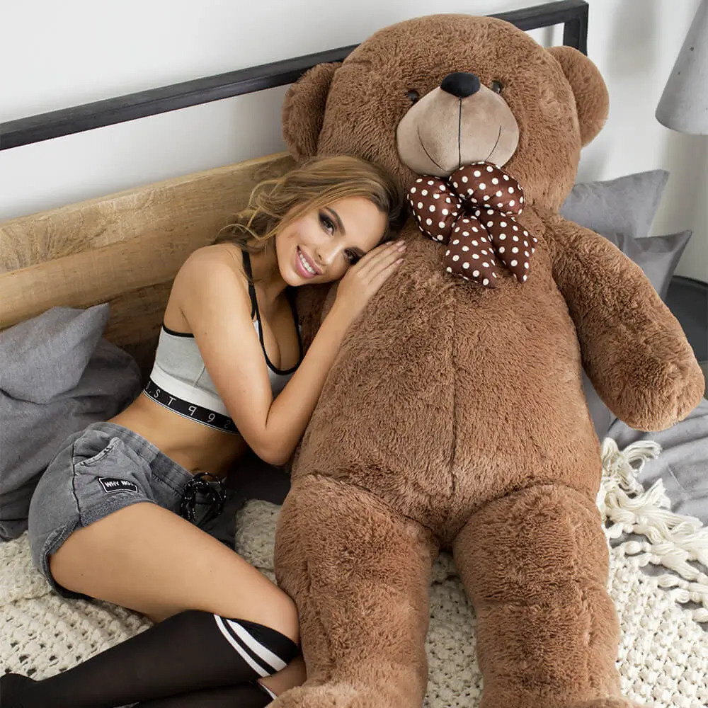 Liels Plīša Lācītis Lācis, Mīksta Rotaļlieta, 160 Cm, Tumši Brūns, Nomo - Teddyway