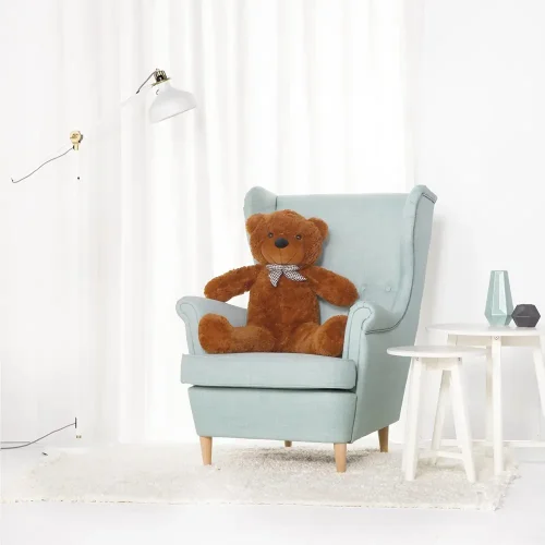 Liels Plīša Lācītis Lācis, Mīksta Rotaļlieta, 100 Cm, Gaiši Brūns, Popo - 100 cm, Dark brown - Teddyway