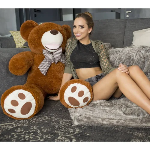Liels Plīša Lācītis Lācis, Mīksta Rotaļlieta, 100 Cm, Tumši Brūns, Bobo - Teddyway