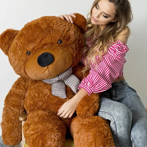 Liels Plīša Lācītis Lācis, Mīksta Rotaļlieta, 160 Cm, Tumši Brūns, Popo - Teddyway