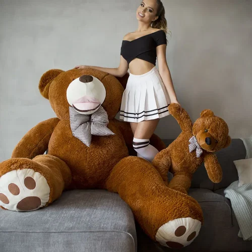 Liels Plīša Lācītis Lācis, Mīksta Rotaļlieta, 160 Cm, Tumši Brūns, Bobo - Teddyway