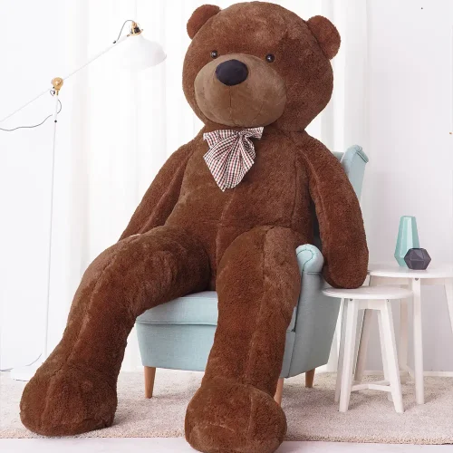 Liels Plīša Lācītis Lācis, Mīksta Rotaļlieta, 100 Cm, Gaiši Brūns, Popo - 260 cm, Dark brown - Teddyway