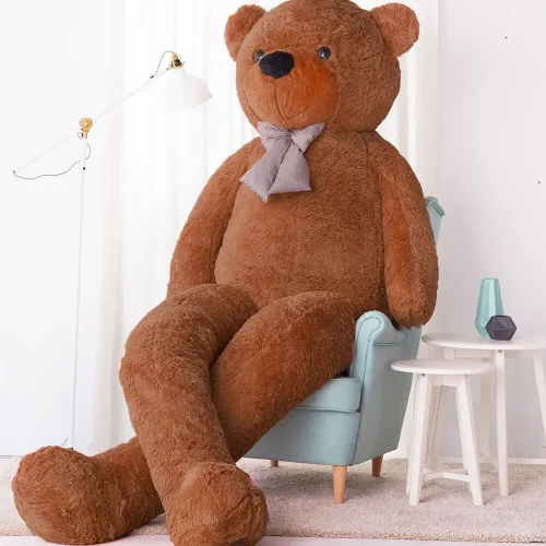 Liels Plīša Lācītis Lācis, Mīksta Rotaļlieta, 100 Cm, Gaiši Brūns, Popo - 300 cm, Dark brown - Teddyway
