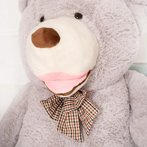 Liels Plīša Lācītis Lācis, Mīksta Rotaļlieta, 100 Cm, Pelēks, Bobo - Teddyway