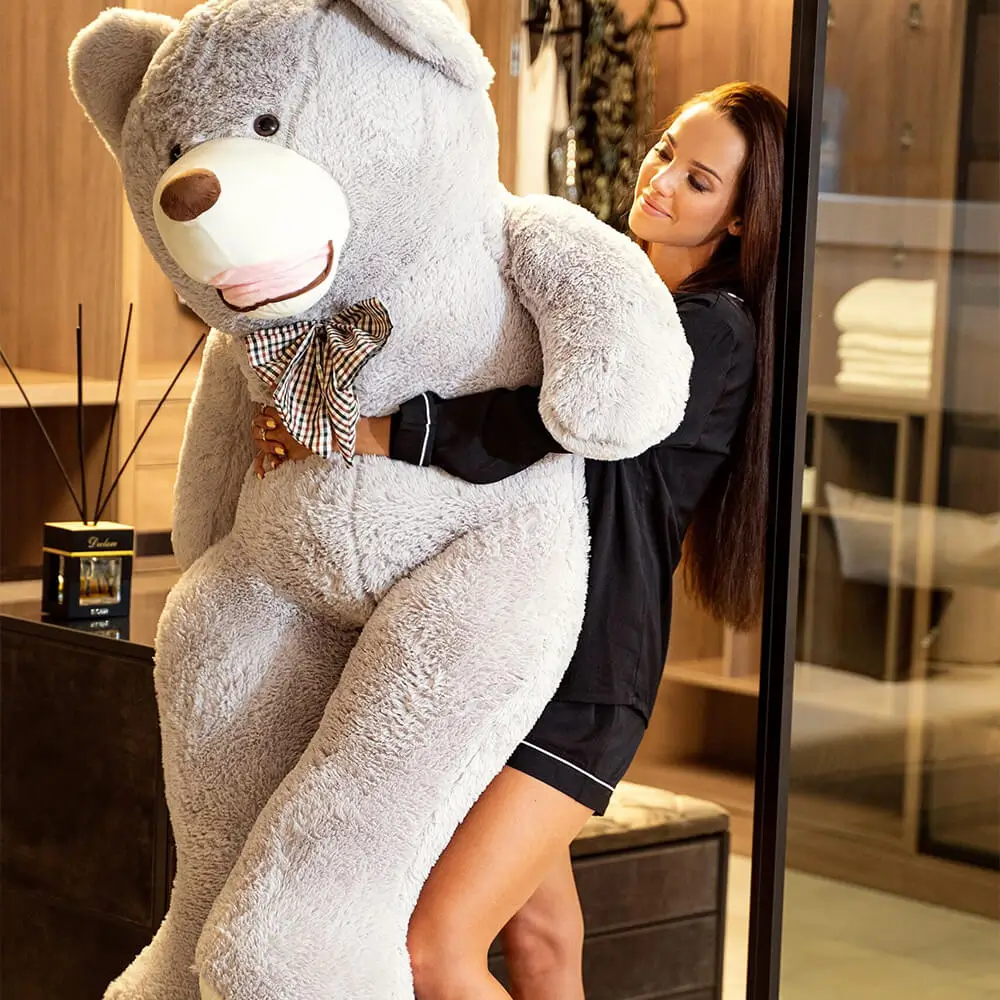 Liels Plīša Lācītis Lācis, Mīksta Rotaļlieta, 160 Cm, Pelēks, Bobo - Teddyway