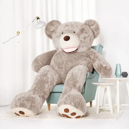 Liels Plīša Lācītis Lācis, Mīksta Rotaļlieta, 100 Cm, Gaiši Brūns, Bobo - 200 cm, Grey - Teddyway