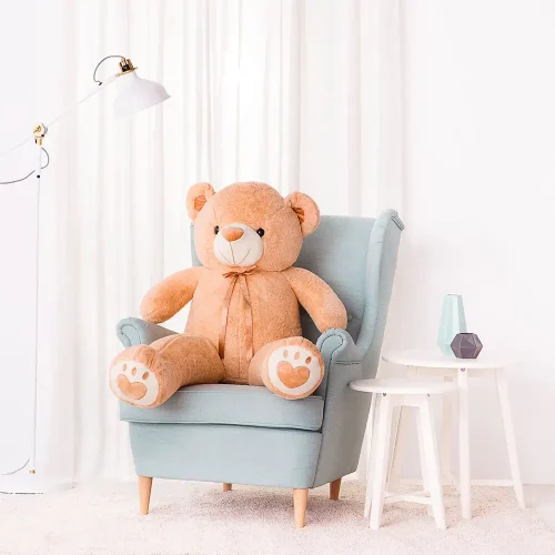 Liels Plīša Lācītis Lācis, Mīksta Rotaļlieta, 100 Cm, Gaiši Brūns, Toto - Teddyway