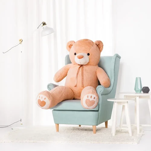 Liels Plīša Lācītis Lācis, Mīksta Rotaļlieta, 100 Cm, Gaiši Brūns, Toto - Teddyway