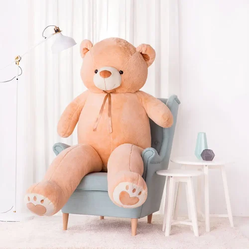Liels Plīša Lācītis Lācis, Mīksta Rotaļlieta, 100 Cm, Gaiši Brūns, Toto - Teddyway