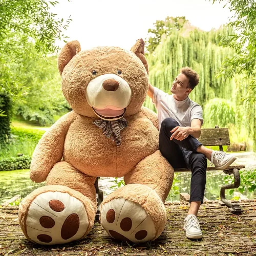 Liels Plīša Lācītis Lācis, Mīksta Rotaļlieta, 260 Cm, Gaiši Brūns, Bobo - Teddyway