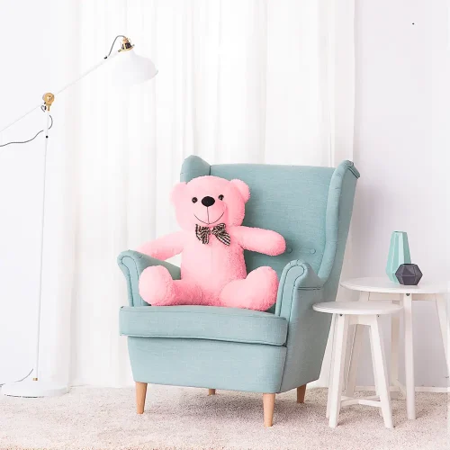 Liels Plīša Lācītis Lācis, Mīksta Rotaļlieta, 100 Cm, Gaiši Brūns, Popo - 100 cm, Pink - Teddyway