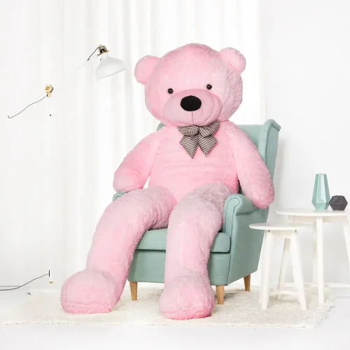 Liels Plīša Lācītis Lācis, Mīksta Rotaļlieta, 100 Cm, Gaiši Brūns, Popo - 220 cm, Pink - Teddyway