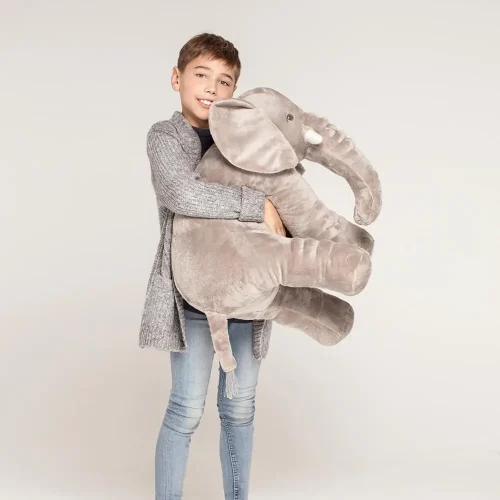 Plīša Zilonis, Mīkstā Rotaļlieta, 70 Cm, Pelēks, Hogo - Teddyway