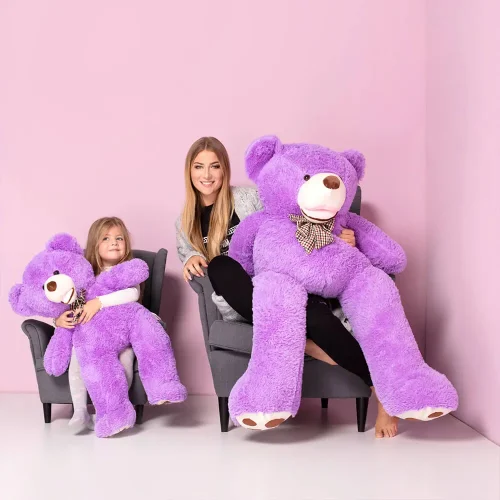 Liels Plīša Lācītis Lācis, Mīksta Rotaļlieta, 100 Cm, Violetais, Bobo - Teddyway