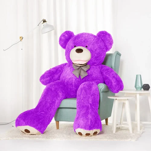 Liels Plīša Lācītis Lācis, Mīksta Rotaļlieta, 100 Cm, Gaiši Brūns, Bobo - 200 cm, Purple - Teddyway