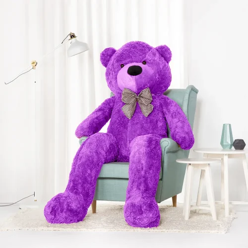 Liels Plīša Lācītis Lācis, Mīksta Rotaļlieta, 100 Cm, Gaiši Brūns, Popo - 220 cm, Purple - Teddyway