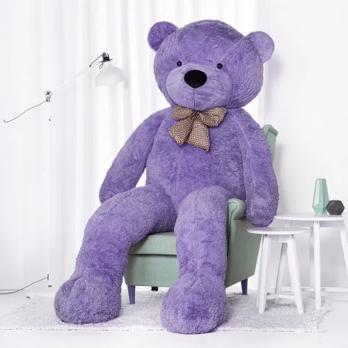 Liels Plīša Lācītis Lācis, Mīksta Rotaļlieta, 100 Cm, Gaiši Brūns, Popo - 260 cm, Purple - Teddyway