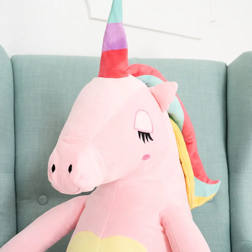 Liels Plīša Vienradzis, Mīkstā Rotaļlieta, 120 Cm, Rozā, Fefo - Teddyway