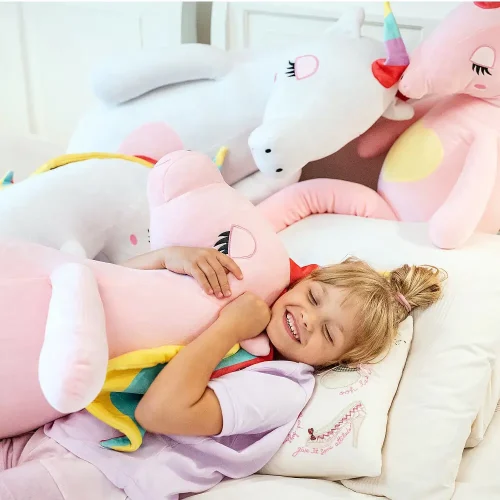 Liels Plīša Vienradzis, Mīkstā Rotaļlieta, 120 Cm, Rozā, Fefo - Teddyway