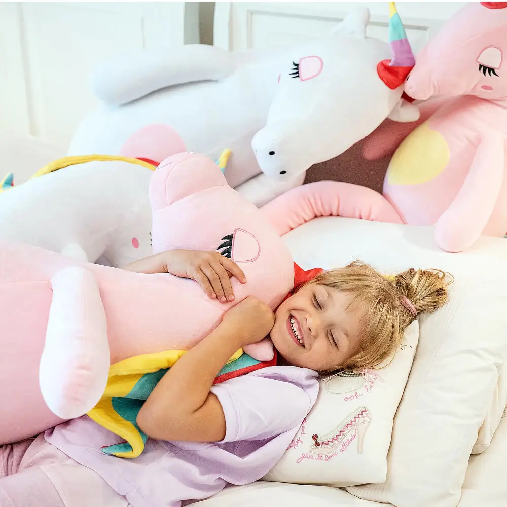 Liels Plīša Vienradzis, Mīkstā Rotaļlieta, 120 Cm, Rozā, Fefo - Teddyway