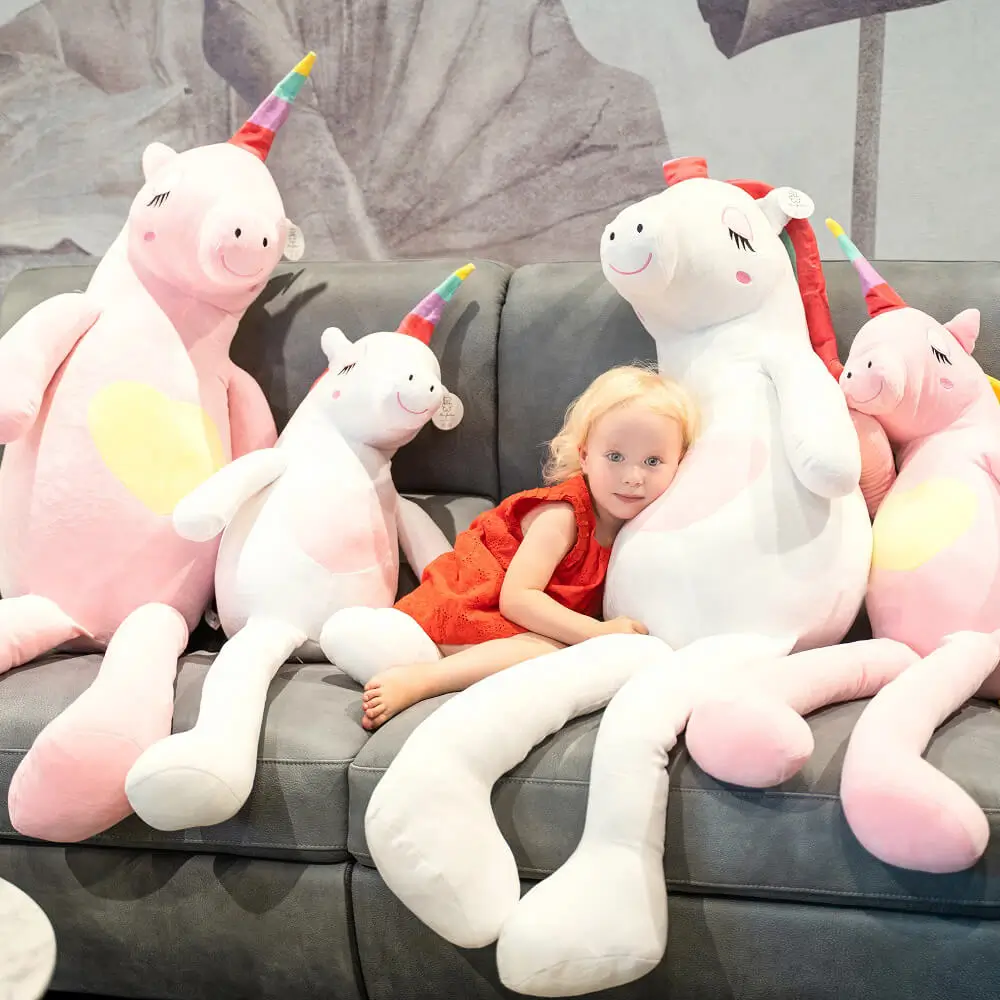 Liels Plīša Vienradzis, Mīkstā Rotaļlieta, 120 Cm, Rozā, Fefo - Teddyway