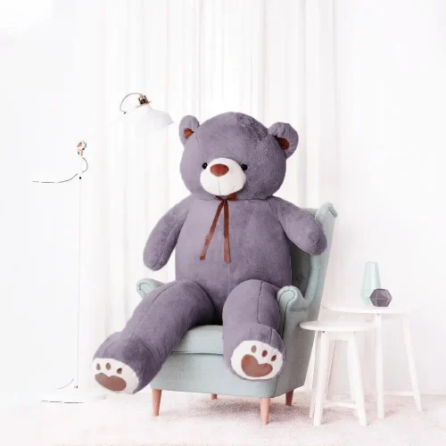 Liels Plīša Lācītis Lācis, Mīksta Rotaļlieta, 100 Cm, Gaiši Brūns, Toto - 100 cm, Grey - Teddyway