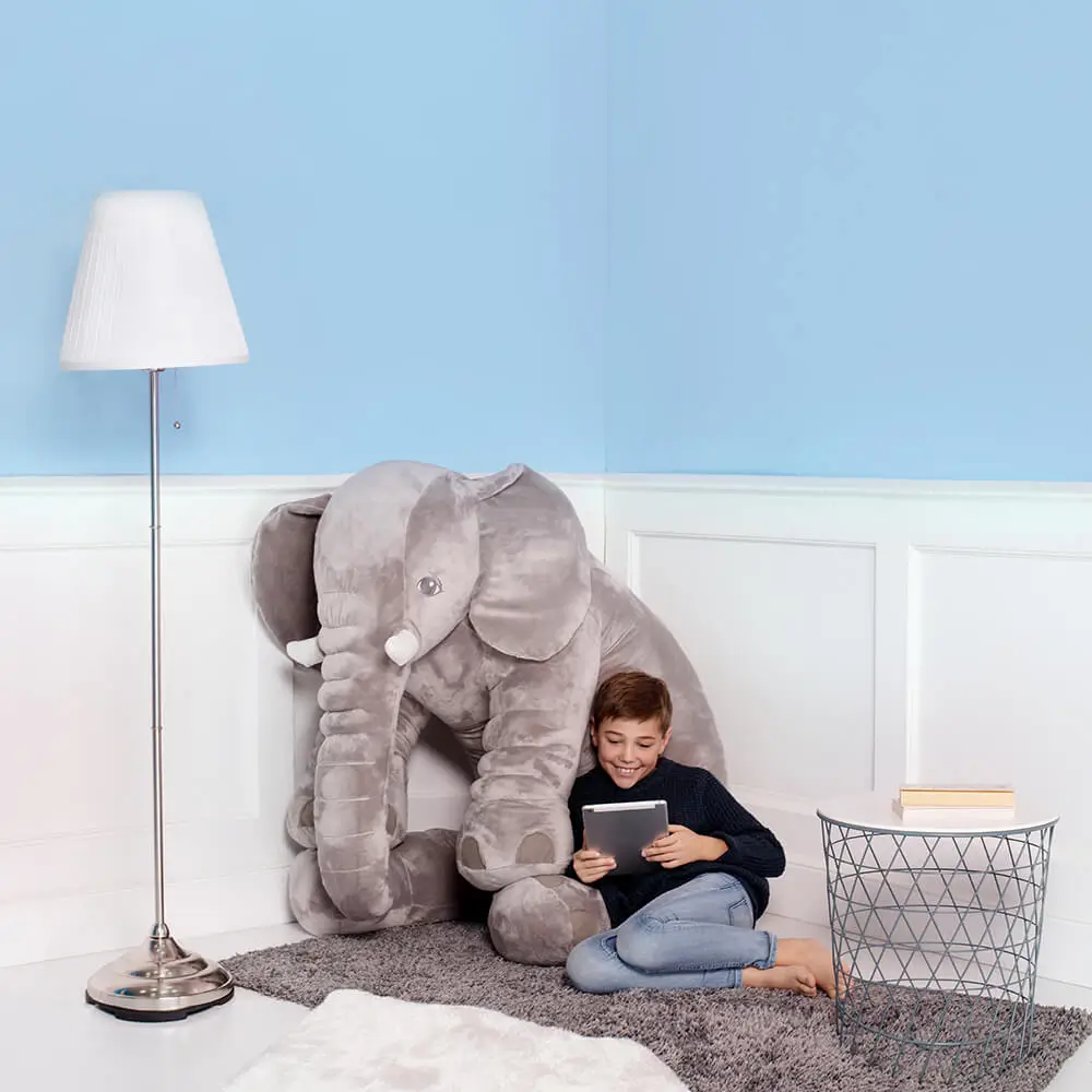 Plīša Zilonis, Mīkstā Rotaļlieta, 70 Cm, Pelēks, Hogo - Teddyway