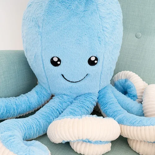 Liels Plīša Astoņkājis, Mīkstā Rotaļlieta, 80 Cm, Zils, Opus - Teddyway