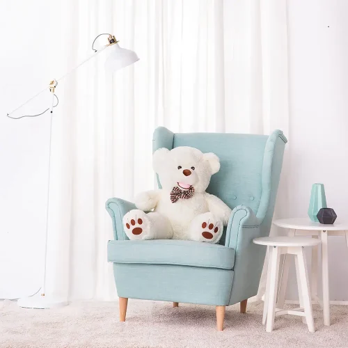 Liels Plīša Lācītis Lācis, Mīksta Rotaļlieta, 100 Cm, Gaiši Brūns, Bobo - 100 cm, White - Teddyway