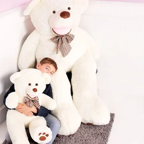 Liels Plīša Lācītis Lācis, Mīksta Rotaļlieta, 100 Cm, Balts, Bobo - Teddyway