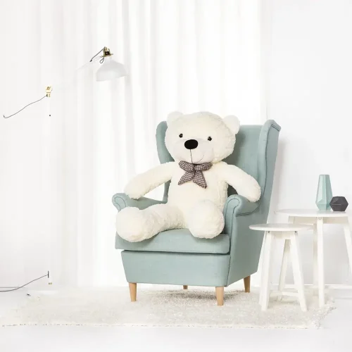 Liels Plīša Lācītis Lācis, Mīksta Rotaļlieta, 100 Cm, Gaiši Brūns, Popo - 130 cm, White - Teddyway