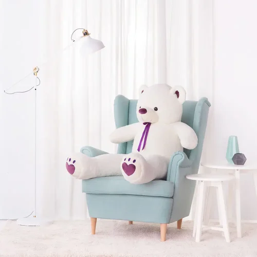 Liels Plīša Lācītis Lācis, Mīksta Rotaļlieta, 100 Cm, Gaiši Brūns, Toto - 100 cm, White - Teddyway