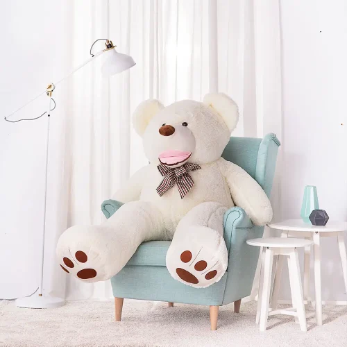 Liels Plīša Lācītis Lācis, Mīksta Rotaļlieta, 100 Cm, Gaiši Brūns, Bobo - 160 cm, White - Teddyway