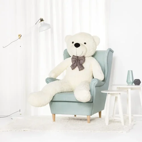 Liels Plīša Lācītis Lācis, Mīksta Rotaļlieta, 100 Cm, Gaiši Brūns, Popo - 160 cm, White - Teddyway