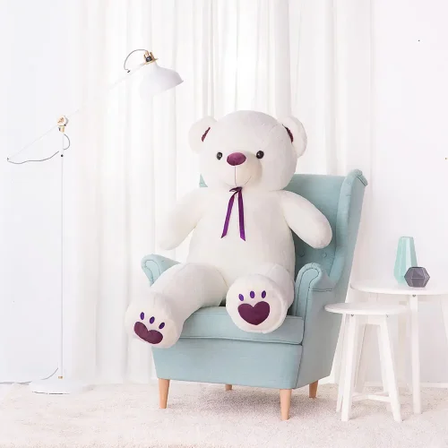 Liels Plīša Lācītis Lācis, Mīksta Rotaļlieta, 100 Cm, Gaiši Brūns, Toto - 100 cm, White - Teddyway