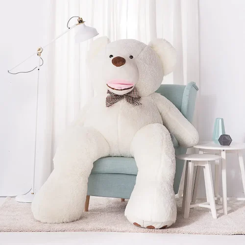 Liels Plīša Lācītis Lācis, Mīksta Rotaļlieta, 100 Cm, Gaiši Brūns, Bobo - 200 cm, White - Teddyway