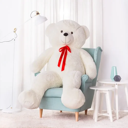 Liels Plīša Lācītis Lācis, Mīksta Rotaļlieta, 100 Cm, Tumši Brūns, Nomo - 100 cm, White - Teddyway