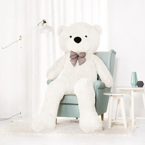 Liels Plīša Lācītis Lācis, Mīksta Rotaļlieta, 100 Cm, Gaiši Brūns, Popo - 200 cm, White - Teddyway