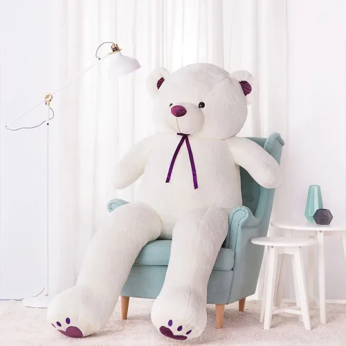 Liels Plīša Lācītis Lācis, Mīksta Rotaļlieta, 100 Cm, Gaiši Brūns, Toto - 100 cm, White - Teddyway