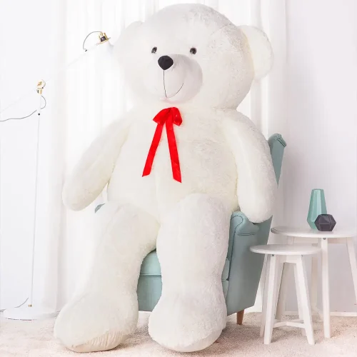 Liels Plīša Lācītis Lācis, Mīksta Rotaļlieta, 100 Cm, Tumši Brūns, Nomo - 100 cm, White - Teddyway