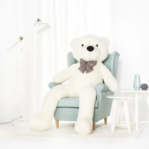 Liels Plīša Lācītis Lācis, Mīksta Rotaļlieta, 100 Cm, Gaiši Brūns, Popo - 220 cm, White - Teddyway