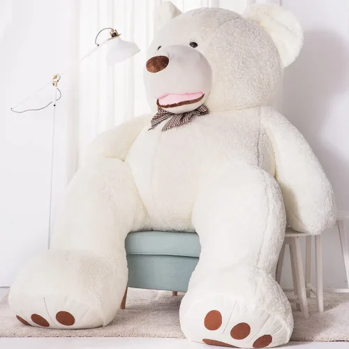 Liels Plīša Lācītis Lācis, Mīksta Rotaļlieta, 100 Cm, Gaiši Brūns, Bobo - 260 cm, White - Teddyway