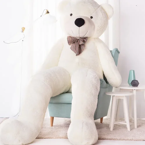 Liels Plīša Lācītis Lācis, Mīksta Rotaļlieta, 100 Cm, Gaiši Brūns, Popo - 300 cm, White - Teddyway