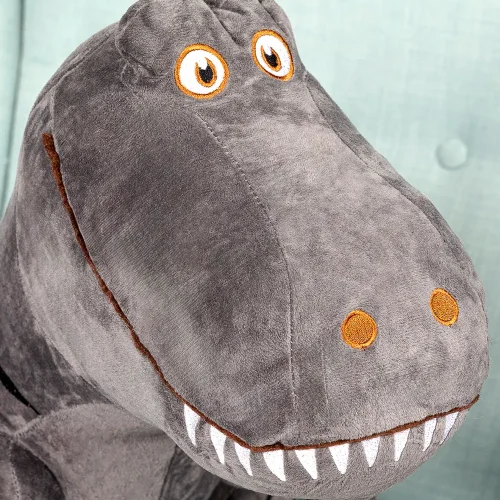 Plush Dinosaur, Soft Toy, 70 Cm, Grey, Deno - Teddyway