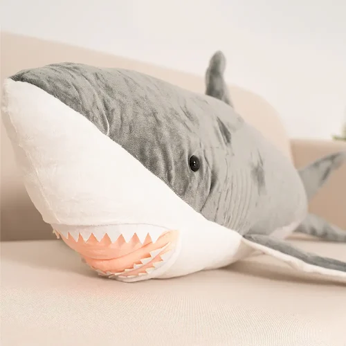 Large Plush Shark, Soft Toy, 130 Cm, Grey, Saho - Teddyway