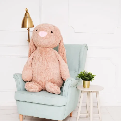 Large Plush Bunny, Soft Toy, 120 Cm, Light Brown, Bani - Teddyway